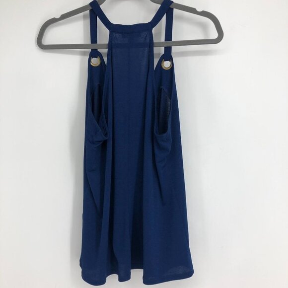 Dynamite Navy blue dressy flowy V-neck tank top  size M - Picture 3 of 11
